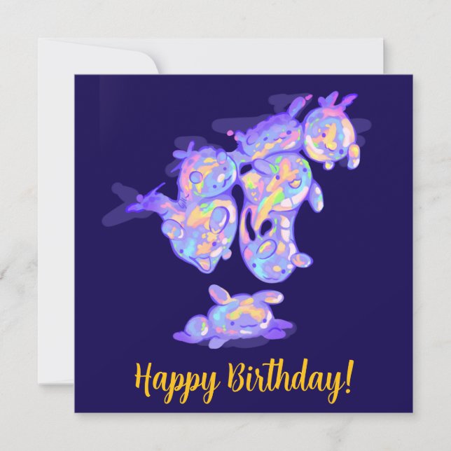 Bubble monsters happy birthday kort (Framsida)