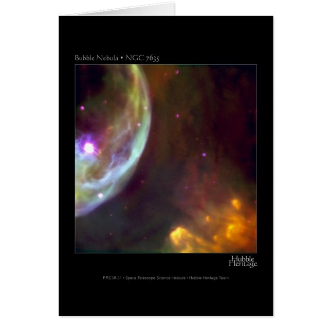Bubble Nebula - NGC 7635 Hubble Telescope Hälsningskort (Framsidan)