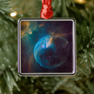 Bubble Nebula, NGC 7635. Julgransprydnad Metall