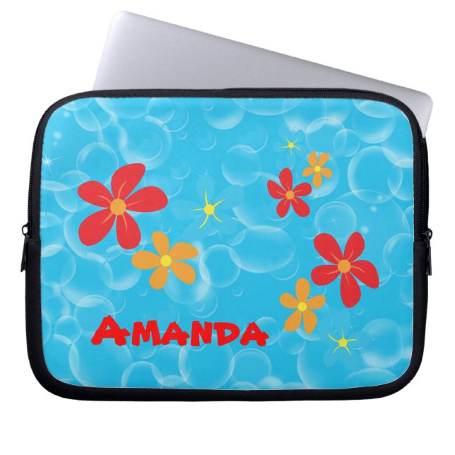 Bubble och Daisy Design Laptop Fodral (Framsidan)