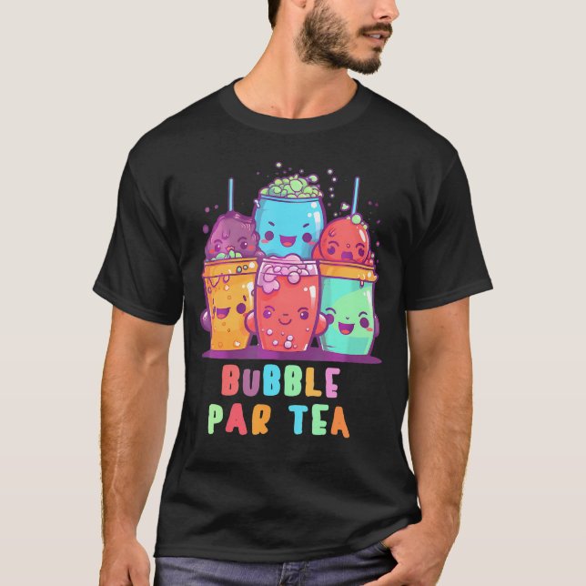 Bubble Par Tea Cute Anime Kawaii Boba Tea Bubble T T Shirt (Framsida)