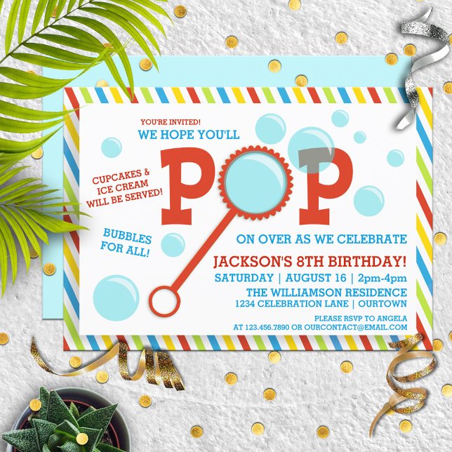 Bubble Party Birthday bjudande Inbjudningar (Skapare uppladdad)