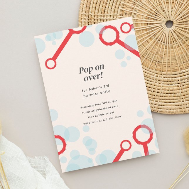 Bubble Party Birthday Inbjudan (Skapare uppladdad)