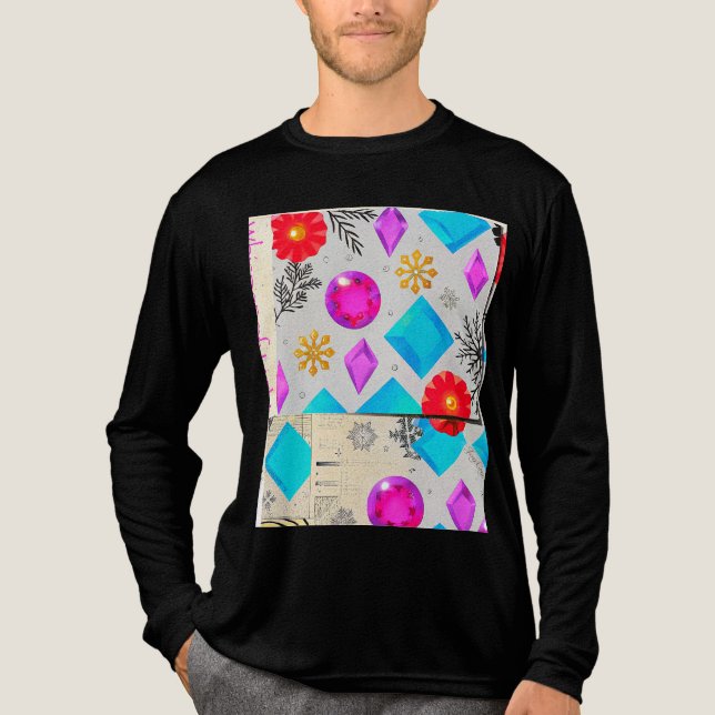 Bubble Pattern Harmony – Långärmad konsttröja T Shirt (Framsida)