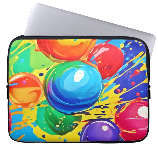 Bubble Pop: Ljust och djärvt Laptop Fodral (Framsidan)