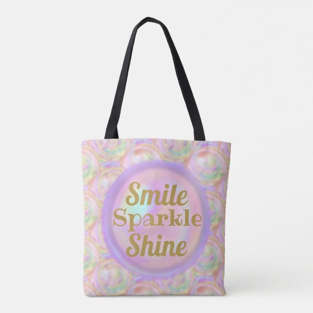 Bubble Ro Smile Gnistra Shine Motivation Söt Tygkasse (Baksida)