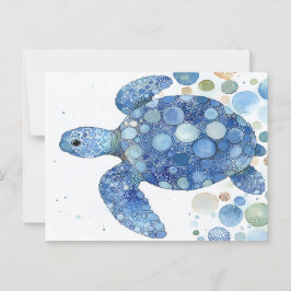 Bubble Sea Turtle Vykort