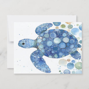 Bubble Sea Turtle Vykort