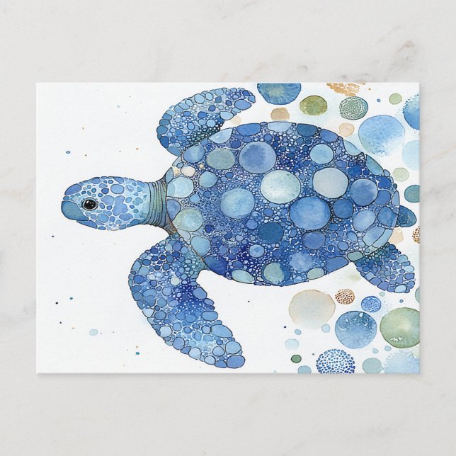 Bubble Sea Turtle Vykort (Framsida)
