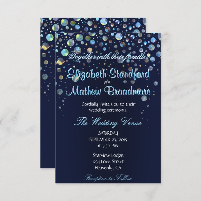 Bubble Stars Inbjudningar (Fram/baksida)