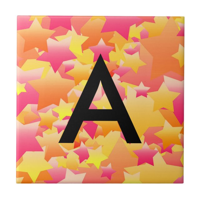 Bubble Stars Sherbet, numrerad/hyrd panel Kakelplatta (Framsidan)