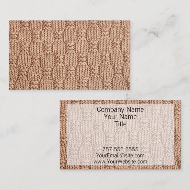 Bubble Sticka Stitch Mönster av Shirley Taylor Visitkort (Fram/baksida)