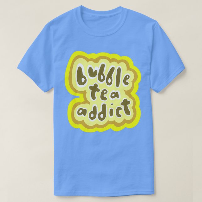 Bubble Tea Addict Gult Version T Shirt (Design framsida)