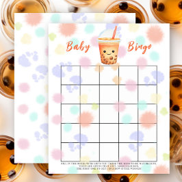 Bubble Tea Baby shower bingo spel