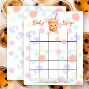 Bubble Tea Baby shower bingo spel