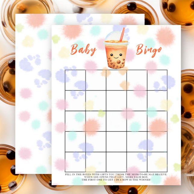 Bubble Tea Baby shower bingo spel (Skapare uppladdad)