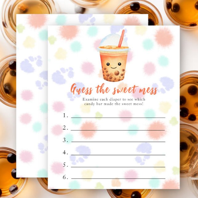 Bubble Tea Baby shower Gissa den söta röra spel (Skapare uppladdad)