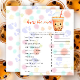 Bubble tea baby shower - Price Guess Game