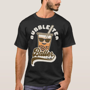 Bubble Tea Baller Vintage Boba Drink Retro Text T Shirt