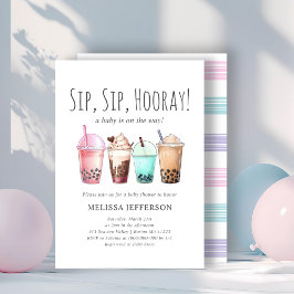 Bubble Tea Boba Baby Shower Inbjudningar