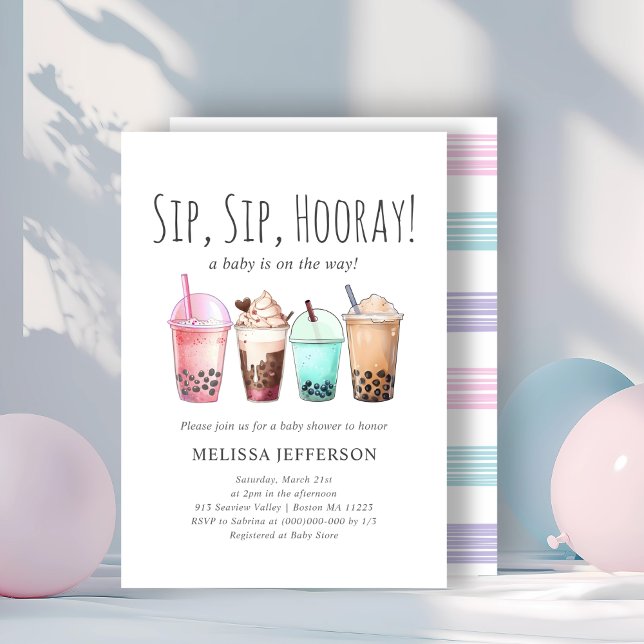 Bubble Tea Boba Baby Shower Inbjudningar (Skapare uppladdad)