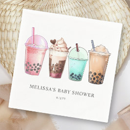Bubble Tea Boba Baby Shower Pappersservett