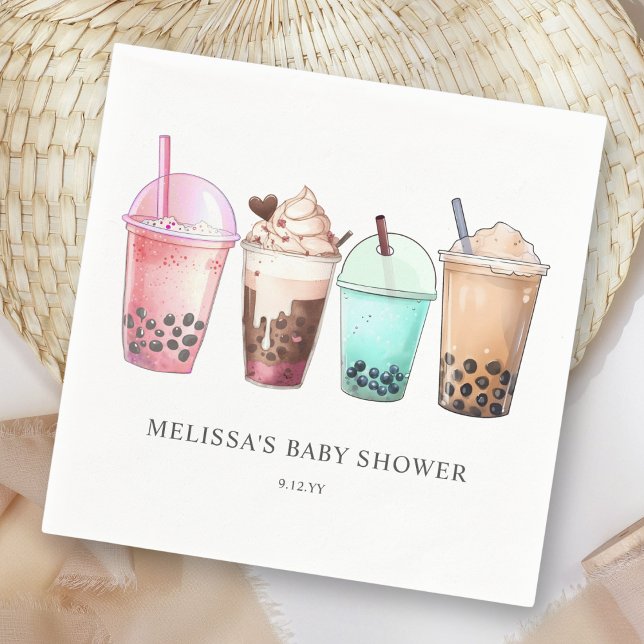 Bubble Tea Boba Baby Shower Pappersservett (Skapare uppladdad)