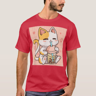 Bubble Tea Boba Cat Cute Anime Kawaii Aesthetic Ne T Shirt