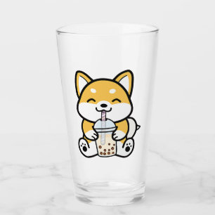 Bubble Tea Boba Corgi Glaskopp