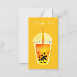 Bubble tea boba vattencolor art anteckningskort