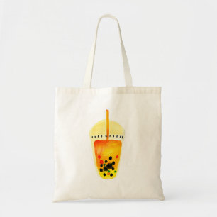 Bubble tea boba vattencolor art tygkasse