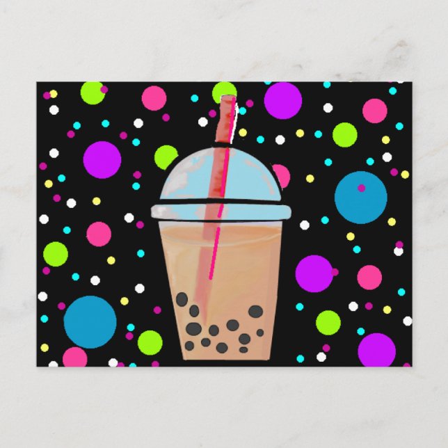 Bubble Tea - Bubble Background Vykort (Framsida)
