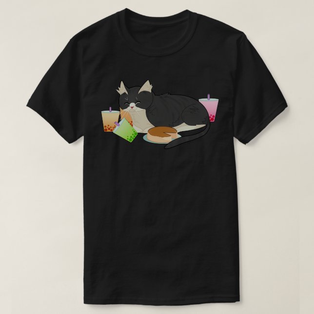 Bubble Tea cat 1 T Shirt (Design framsida)