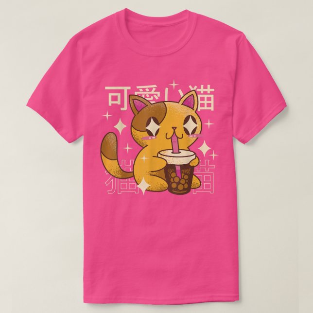 Bubble Tea Cat Japanska Kawaii Cute Kitten Japan G T Shirt (Design framsida)