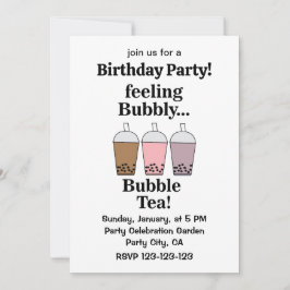 Bubble Tea Drink Funny Birthday Party Inbjudningar