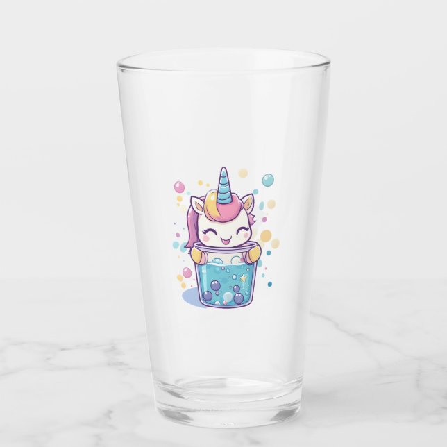 Bubble Tea Enhörning (1) Glaskopp (Framsida)
