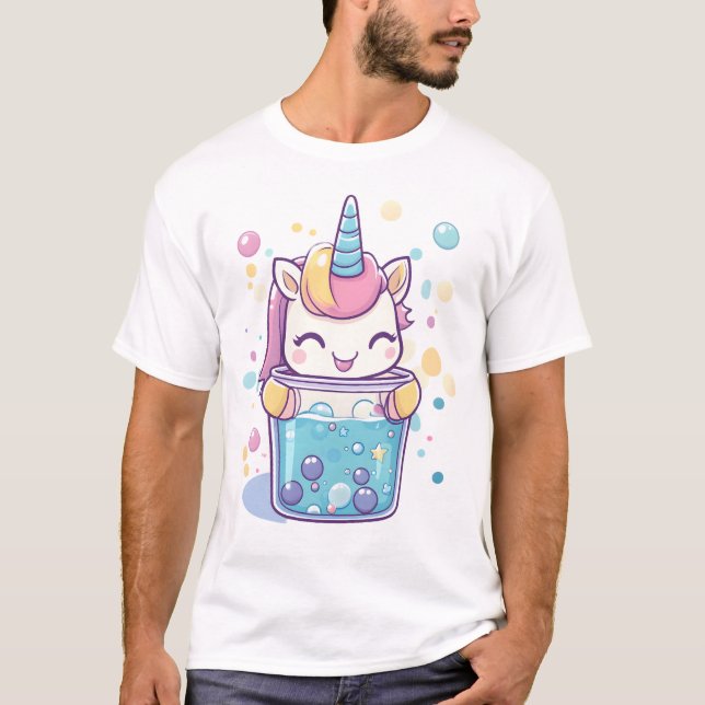 Bubble Tea Enhörning (1) T Shirt (Framsida)