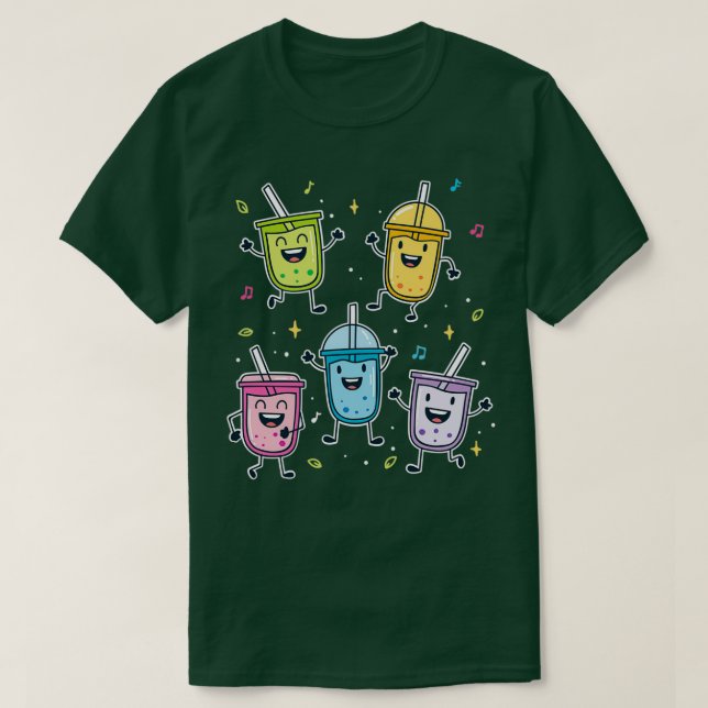 Bubble Tea Flavors T Shirt (Design framsida)