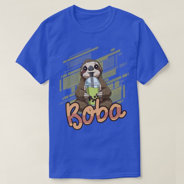 Bubble Tea Funny Boba Tea Sloth 444 T Shirt (Design framsida)