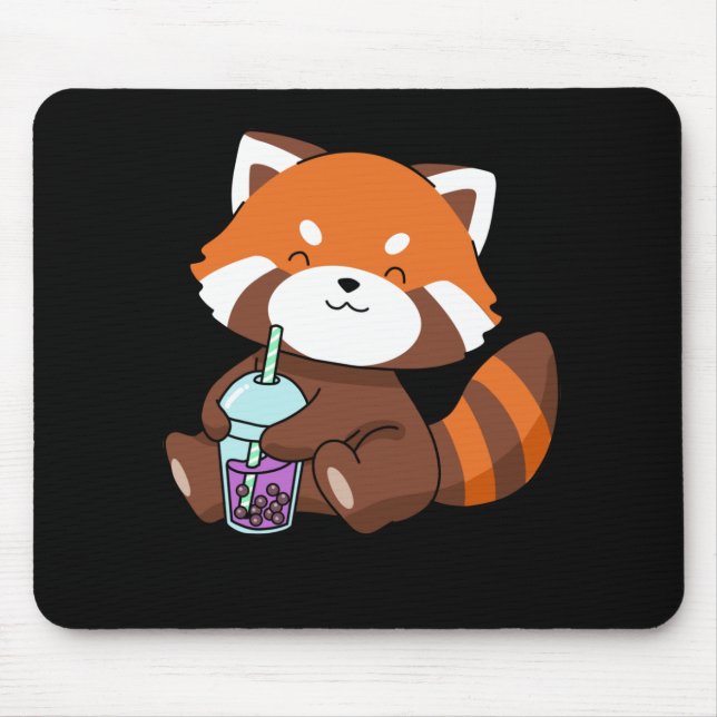 Bubble Tea Gift Girl Red Panda Boba Tea Bubble Tea Musmatta (Framsidan)