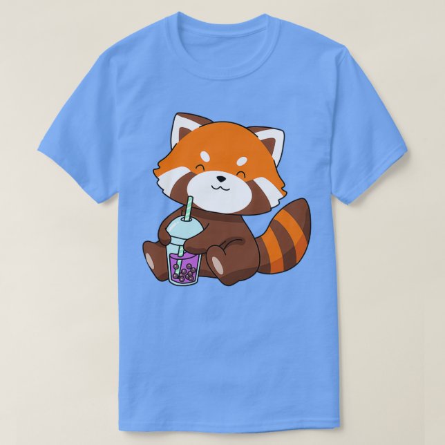 Bubble Tea Gift Girls Red Panda Boba Tea Bubble Te T Shirt (Design framsida)