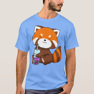 Bubble Tea Gift Girls Red Panda Boba Tea Bubble Te T Shirt