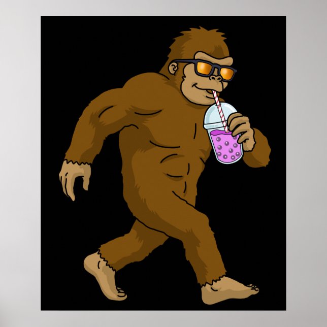 Bubble Tea Gift Kids Bigfoot Boba Tea Bubble Tea Poster (Framsidan)