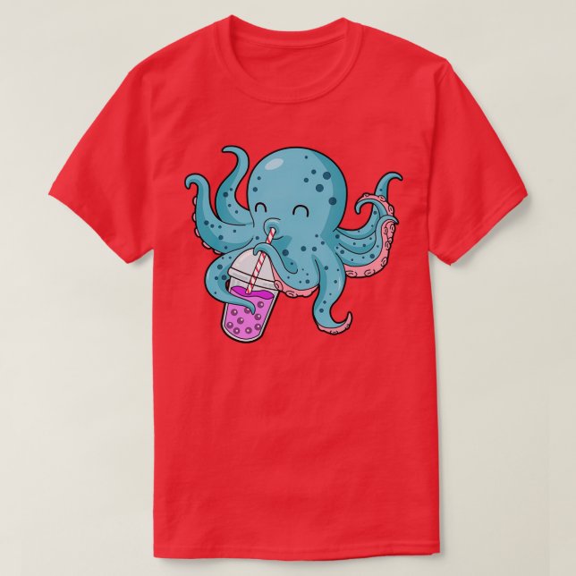 Bubble Tea Gift Kids Octopus Boba Tea Bubble Tea T Shirt (Design framsida)