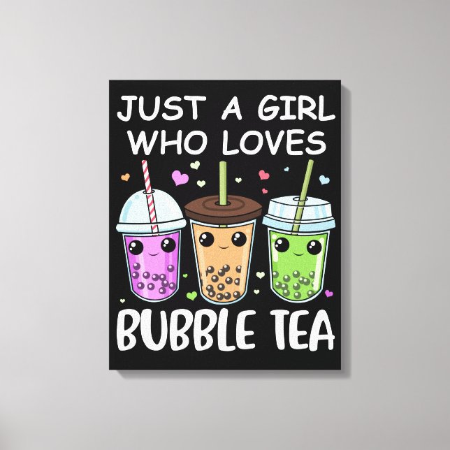 Bubble Tea Gifts Girls Kawaii Bubble Tea Canvastryck (Framsida)
