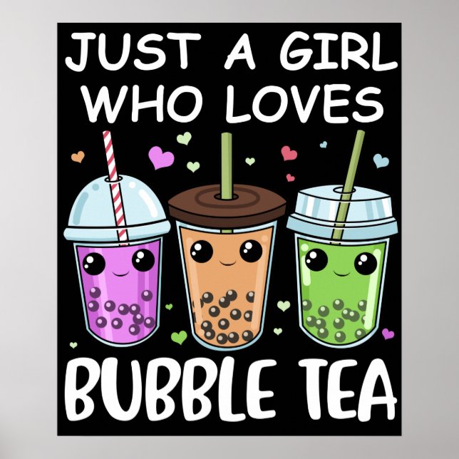 Bubble Tea Gifts Girls Kawaii Bubble Tea Poster (Framsidan)