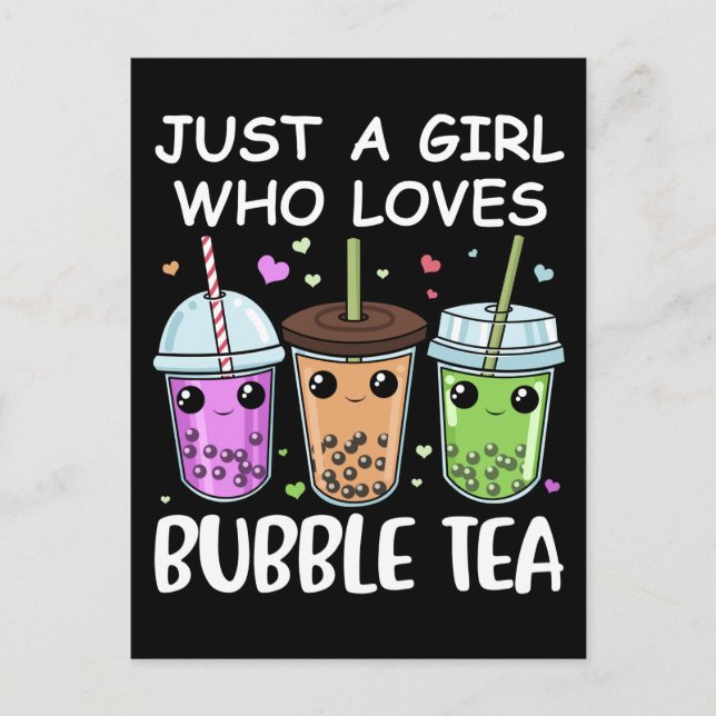 Bubble Tea Gifts Girls Kawaii Bubble Tea Vykort (Framsida)