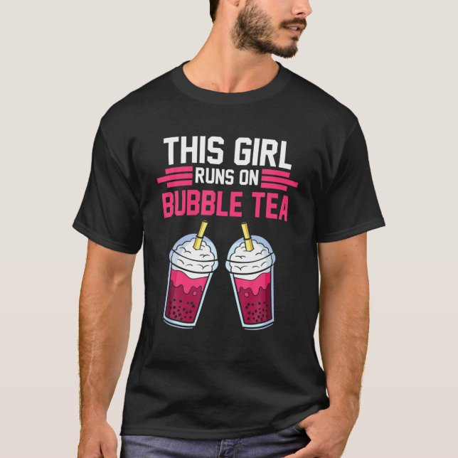 Bubble Tea Girl Boba Kopp T Shirt (Framsida)