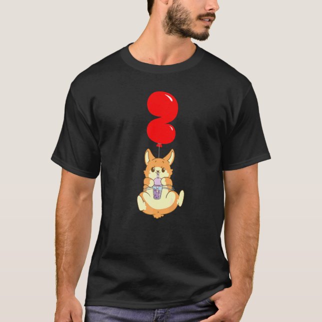 Bubble Tea Hamster 2:a födelsedag Kids Balloon Par T Shirt (Framsida)