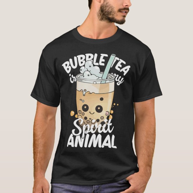 Bubble Tea Is My Spirit Animal  2 T Shirt (Framsida)